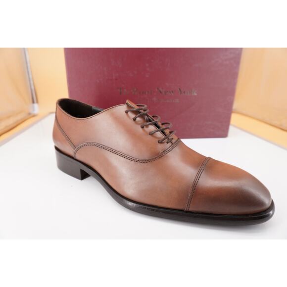 To Boot New York Firenza Men's Brown Leather Cap Toe Oxfords SZ 8 D $395 lace